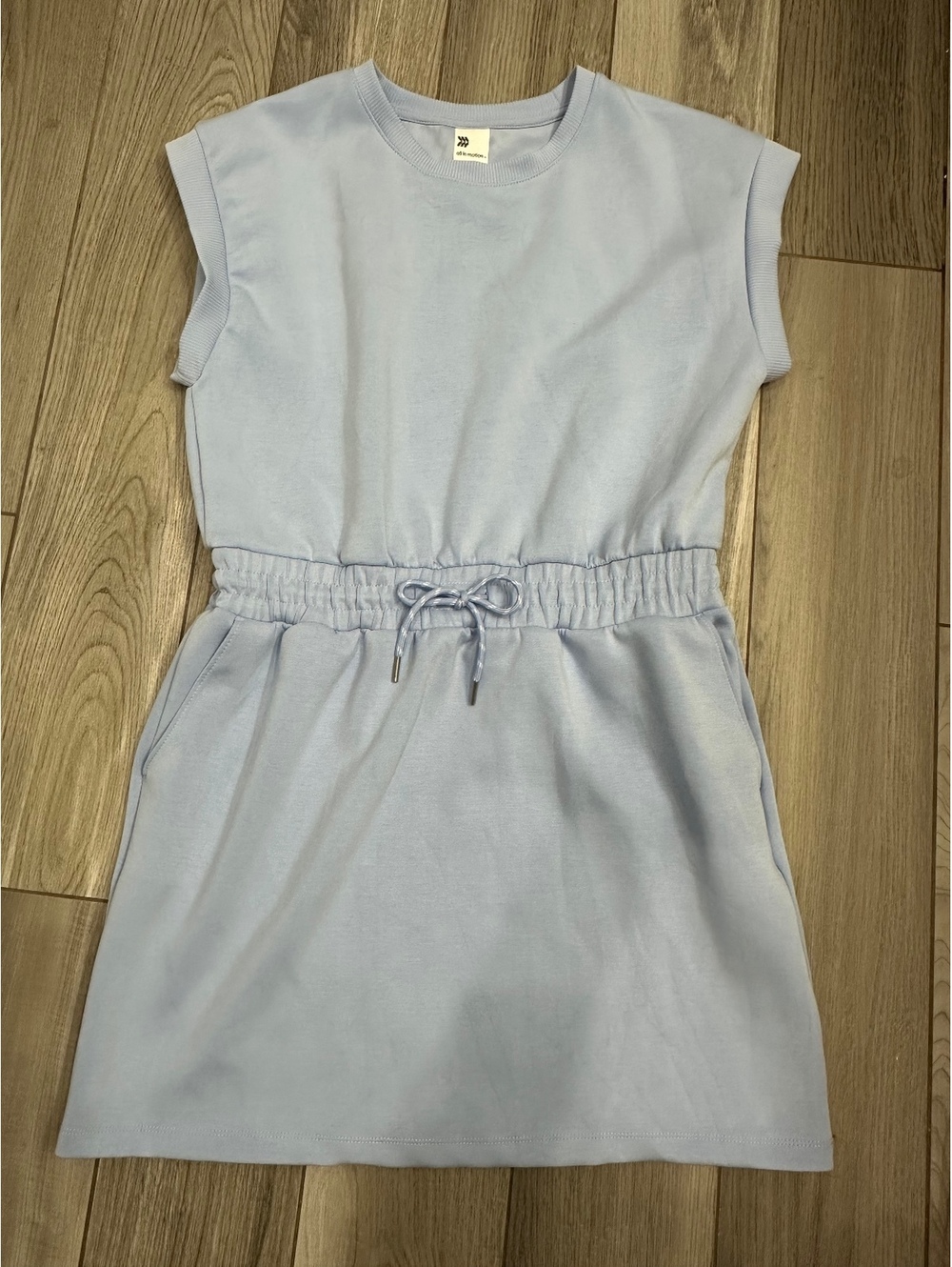 All in Motion Light Blue Casual Drawstring Waist Dress Size M